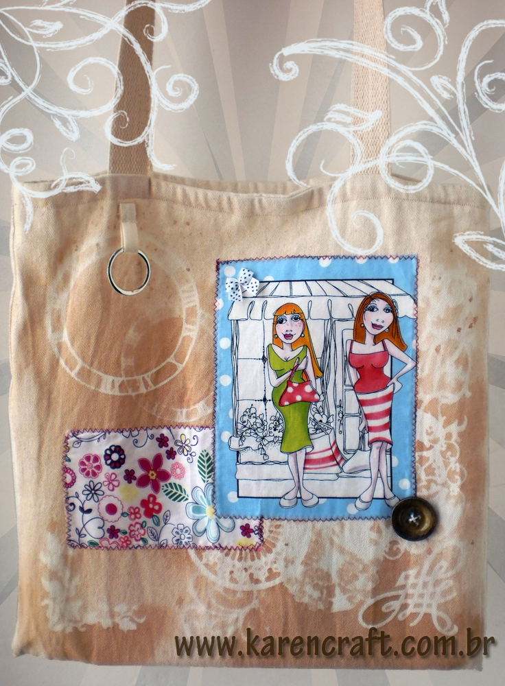 karen tiemy tote bag loralie canvas stencil craft