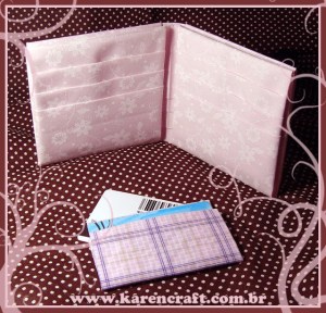 origami em tecido fabric origami DIY craft craft oriuno carteira wallet bookmark card holder porta cartao karen tiemy handmade