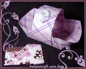 origami em tecido fabric origami DIY craft craft oriuno carteira wallet bookmark card holder porta cartao karen tiemy handmade
