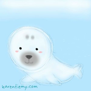 seal karen tiemy cute animal drawing kawaii illustration cartoon digital sketches 2