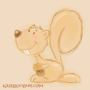 squirrel karen tiemy cute animal drawing kawaii illustration cartoon digital sketches 2