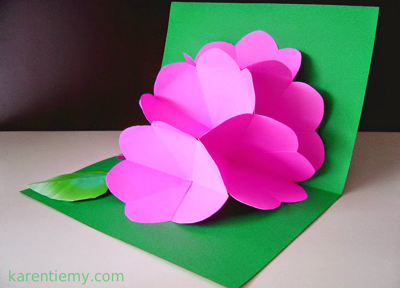 how to make a kirigami pop up flower card paper instruction tutorial