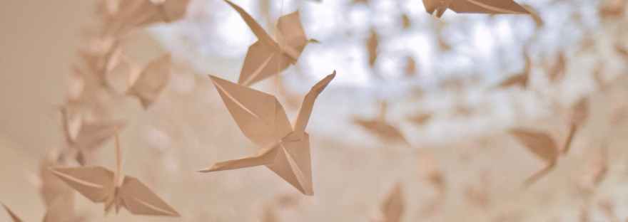 white paper cranes mobile